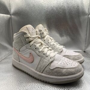 Size 6.5 Nike Air Jordan‎ 1 Mid SE Light Iron Ore White Womens Shoes DN4045-001